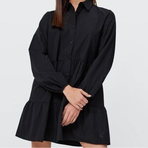 Stradivarius ZARA Women's Shirt Dress Sz Sm NEW Black